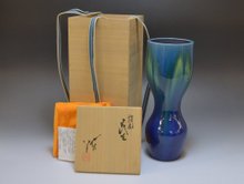 九谷焼 彩釉 花瓶